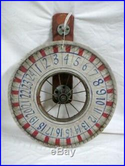 Small 15in Antique or Vintage Folk Art Painted Carnival Gaming Gambling Wheel