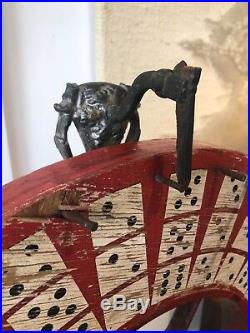Small 20in Antique Folk Art Painted Carnival Gaming Gambling Wheel