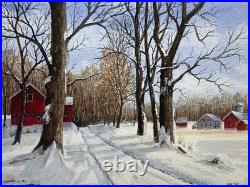 Snowy Winter Landscape. Original Watercolor Painting by Penna Artist David Young