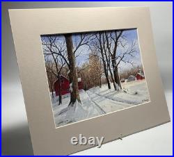 Snowy Winter Landscape. Original Watercolor Painting by Penna Artist David Young