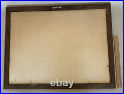 Spectacular Large American Framed Folk Art Winter Snow Scene Naive Americana