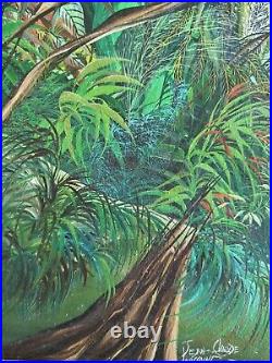 Stunning Colorful Forest Haitian Art Oil Painting By Jean Claude Louissaint 2416
