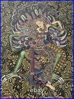 Stunning! Custom Framed Balinese Batuan Paintings, Signed, Vintage 1968-1969