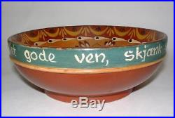 Superb Vintage Scandinavian Norwegian Rosemaling Hand Painted Wood Folk Art Bowl
