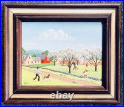 Susan Slyman Framed Removable Oil Painting on Canvas Barefoot on the Farm
