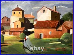 TERRY GARDA PAINTING A Mountain Town Modern northern Appalachia folk art