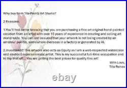 TITA PAINTZ Bird Woman Hand Painted Portrait Surreal Fantasy Art 8x10 Canvas