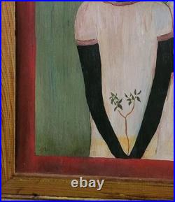 TWO HEARTS Louisiana Rural Folk Art Vintage Original Painting Black Family South