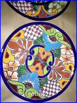 Talavera 24 Piece Dinnerware Settings, Hand painted from Mexico Folk Art
