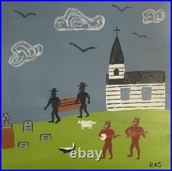 The Funeral Original Folk Art Painting Randall Stephens