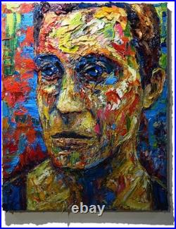 Thick Oil Painting? Realism Art? Signed Original Outsider? Male Man Portrait Ooak A