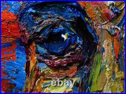 Thick Oil Painting? Realism Art? Signed Original Outsider? Male Man Portrait Ooak A
