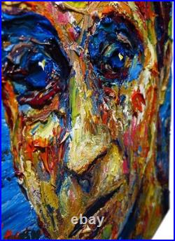 Thick Oil Painting? Realism Art? Signed Original Outsider? Male Man Portrait Ooak A