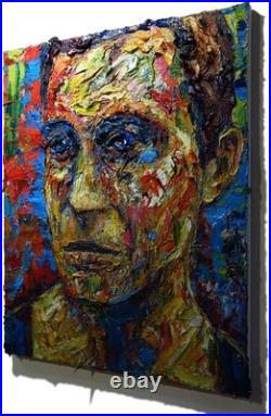 Thick Oil Painting? Realism Art? Signed Original Outsider? Male Man Portrait Ooak A