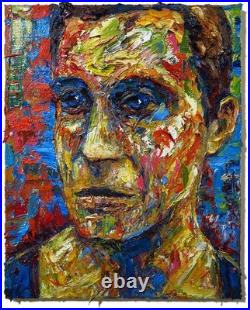 Thick Oil Painting? Realism Art? Signed Original Outsider? Male Man Portrait Ooak A