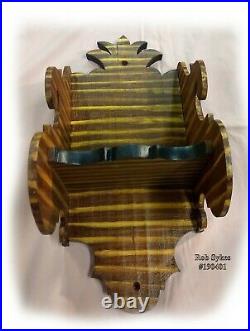 Tiger Maple Paint Decorated Wall Hanging Shelf by Rob Sykes