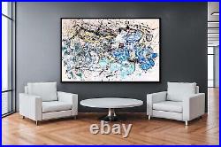 Tiger Wave Large Abstract 48x76 Painting ACRYLIC ON CANVAS Original Handmade