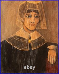 Timothy Campbell (1960-2025) Isolina, 1999. Folk Art New Hampshire Portrait