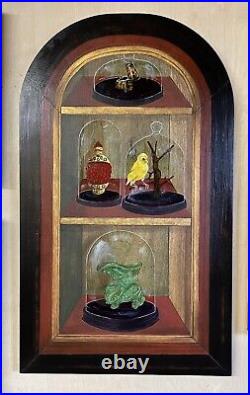 Trompe L'oeil Painting Original Wood Panel Chinoiserie Cabinet Items In Cloches