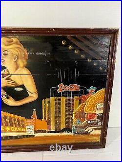 Unusual Vintage Folk Art Painting Marilyn Monroe Las Vegas Casino Signed Lee