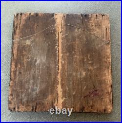 VINTAGE 1960's CAT YOUNG GIRL PORTRAIT OIL PAINTING MCM BARN WOOD FRAME