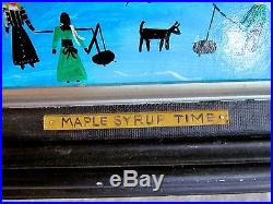 Vintage Rosebee Original Maple Syrup Time Folk Art Painting & Poem Signed