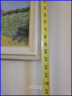 VTG 1993 Folk Art Painting African Americana Southern Scene Signed Dell Framed