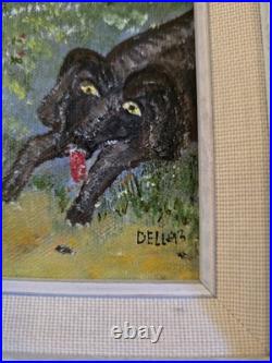 VTG 1993 Folk Art Painting African Americana Southern Scene Signed Dell Framed