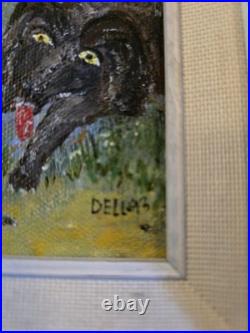 VTG 1993 Folk Art Painting African Americana Southern Scene Signed Dell Framed
