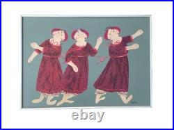 VTG HARRY DUNN 20th c. PA Americana Whimsical MCM Modernist Folk Art Painting