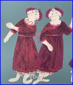 VTG HARRY DUNN 20th c. PA Americana Whimsical MCM Modernist Folk Art Painting