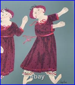VTG HARRY DUNN 20th c. PA Americana Whimsical MCM Modernist Folk Art Painting