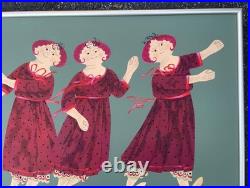 VTG HARRY DUNN 20th c. PA Americana Whimsical MCM Modernist Folk Art Painting