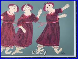 VTG HARRY DUNN 20th c. PA Americana Whimsical MCM Modernist Folk Art Painting