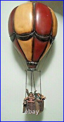 VTG Handcrafted Painted Folk Art Hot Air Balloon Craft Ceiling Hanging Rare