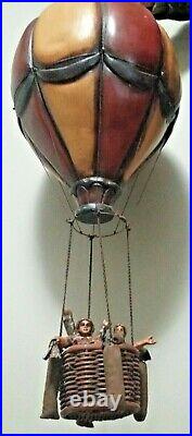 VTG Handcrafted Painted Folk Art Hot Air Balloon Craft Ceiling Hanging Rare