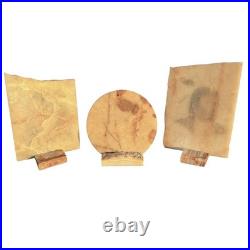 VTG Native American Indian Chief Painting Onyx Set Signed Southwestern Folk Art