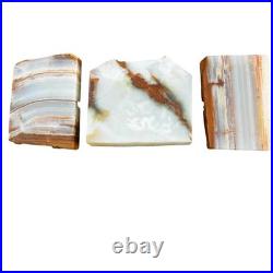 VTG Native American Indian Chief Painting Onyx Set Signed Southwestern Folk Art