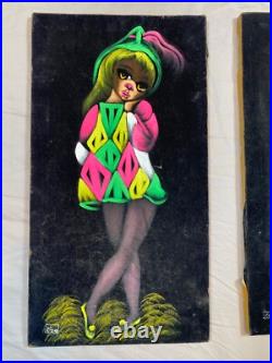 VTG Oil Painting On Velvet Jesters Mexican Folk Art MCM Fluorescent Signed RIGO VTG Oil Painting On Velvet Jesters Mexican Folk Art MCM Fluorescent Signed RIGO
