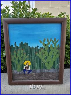 VTG Original Carlos Vital Aguirre Acrylic on Board Mexican Folk Art Painting