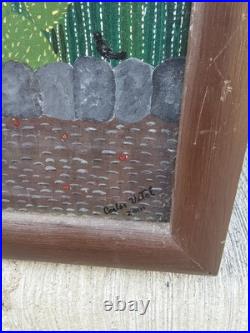VTG Original Carlos Vital Aguirre Acrylic on Board Mexican Folk Art Painting