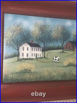VTG Original Landscape'Only Cow' House MA Artist Sue Nagle 7.25T 9W #3of3