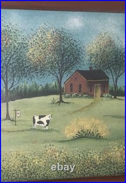 VTG Original Landscape'Only Cow' House MA Artist Sue Nagle 7.25T 9W #3of3