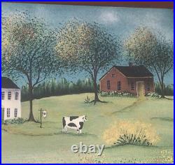 VTG Original Landscape'Only Cow' House MA Artist Sue Nagle 7.25T 9W #3of3