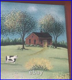 VTG Original Landscape'Only Cow' House MA Artist Sue Nagle 7.25T 9W #3of3