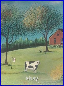 VTG Original Landscape'Only Cow' House MA Artist Sue Nagle 7.25T 9W #3of3