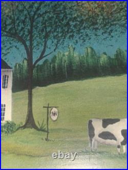 VTG Original Landscape'Only Cow' House MA Artist Sue Nagle 7.25T 9W #3of3