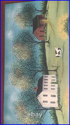 VTG Original Landscape'Only Cow' House MA Artist Sue Nagle 7.25T 9W #3of3