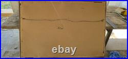 VTG Theodore Degroot Lathe Folk Art Farm Wood Mosaic 37x25 Signed Barn Rustic