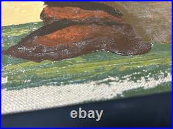 Van Lowe Signed Original Oil Painting-Southwest Folk Art Pottery Woman-MCM